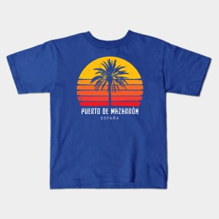 Sunset Palm Tree - Puerto de Mazarron Kids T-Shirt